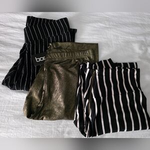Gold and Black Striped Leggings